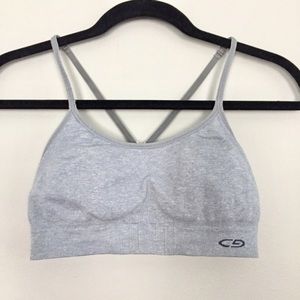 Gray sports bra