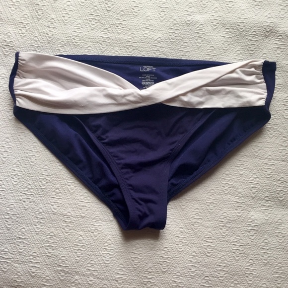 Ann Taylor Loft Navy with White Twist Tie Bottoms - Picture 1 of 2