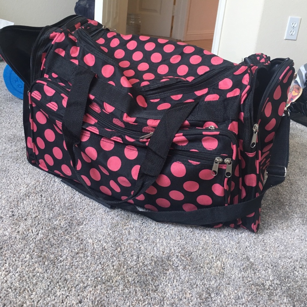 Large pink/black duffle dance bag/weekender bag