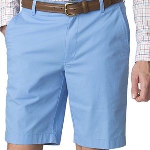 Chaps Flat Front men's preppy shorts. Baby blue.