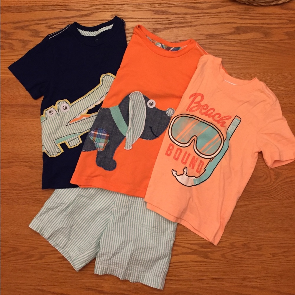 3T Boys Shirts and Mint Green Seersucker Set