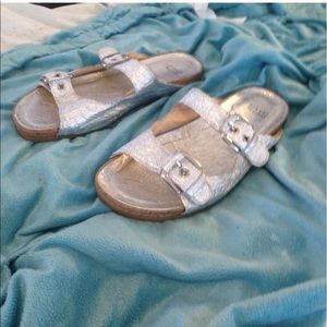 Stuart Weitzman silver sandals
