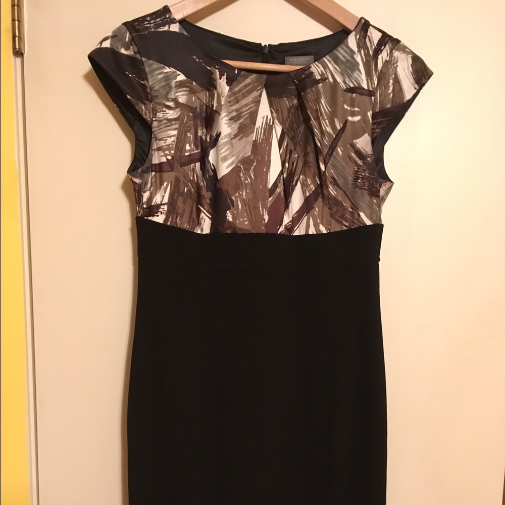 Petite black and white business dress