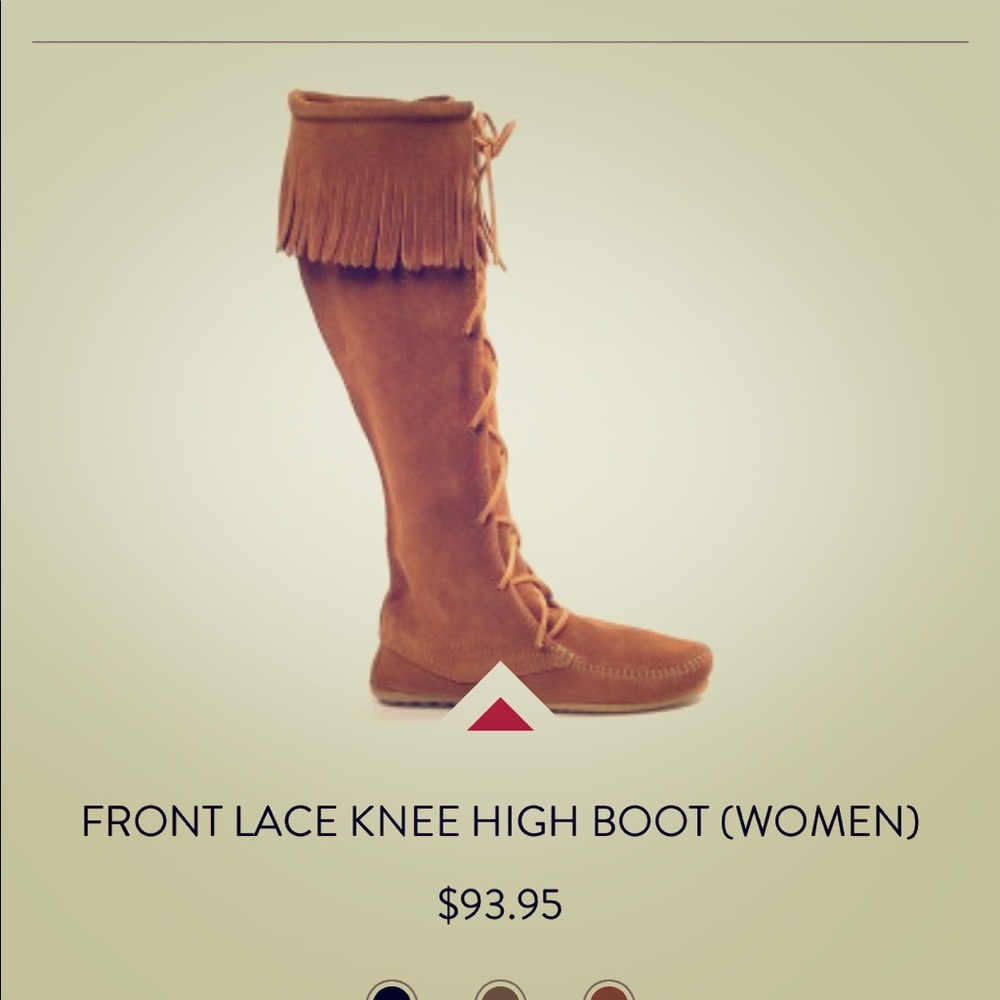 Minnetonka knee high lace up boots