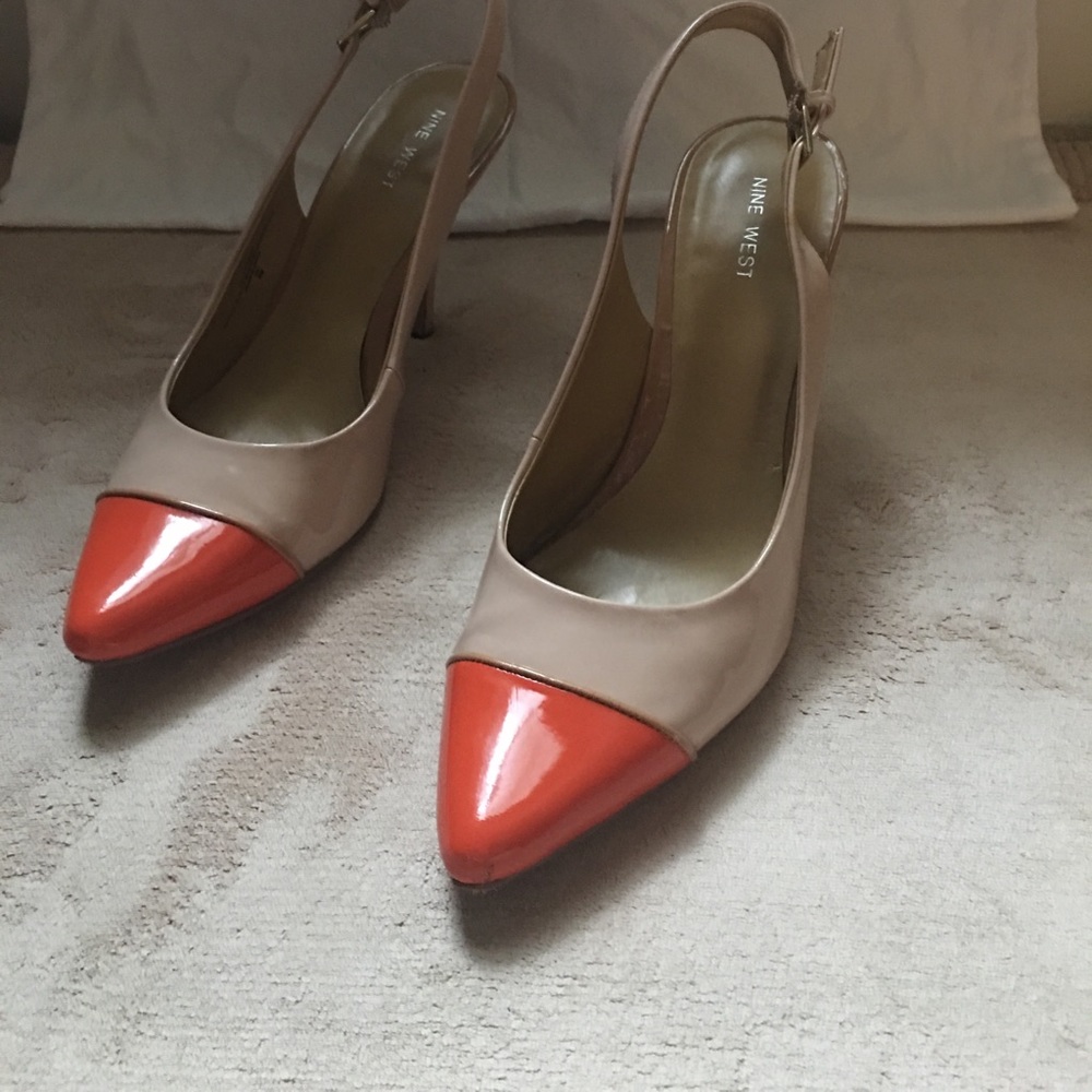 Nine West pointed toe sling backs