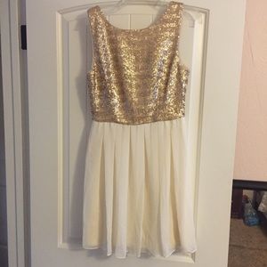 Gold sequin dress