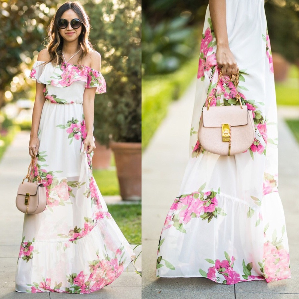 1HR CLEARANCE✨New white floral maxi dress - Picture 6 of 7