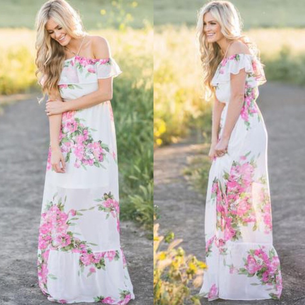 1HR CLEARANCE✨New white floral maxi dress - Picture 7 of 7