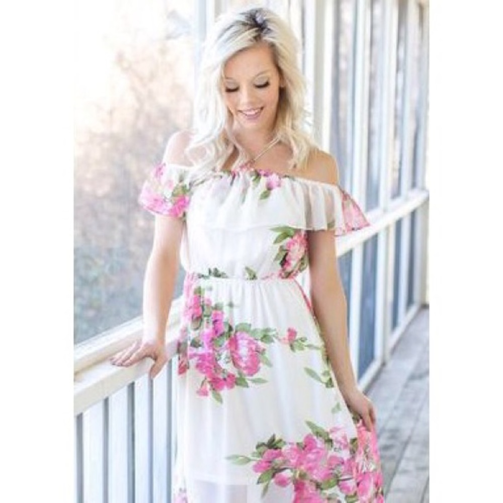 1HR CLEARANCE✨New white floral maxi dress - Picture 4 of 7