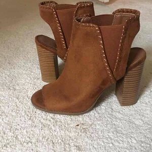 Peep toe booties