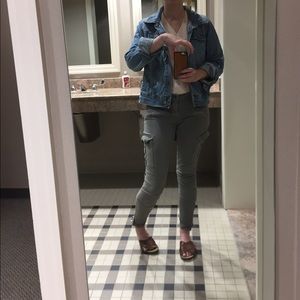 JBrand green cargo skinnies.