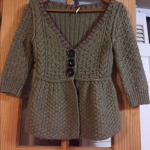 Free People 3-Button Cardigan, XS