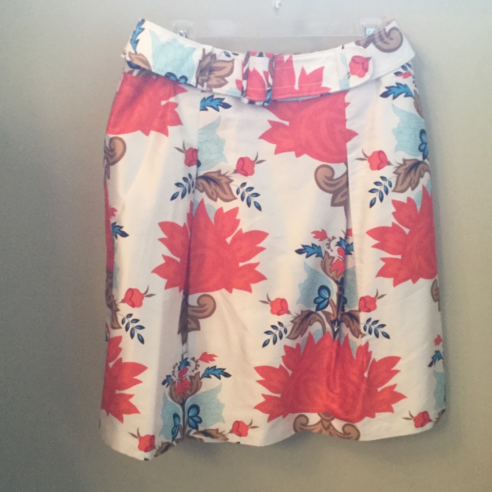 Talbots floral silk skirt