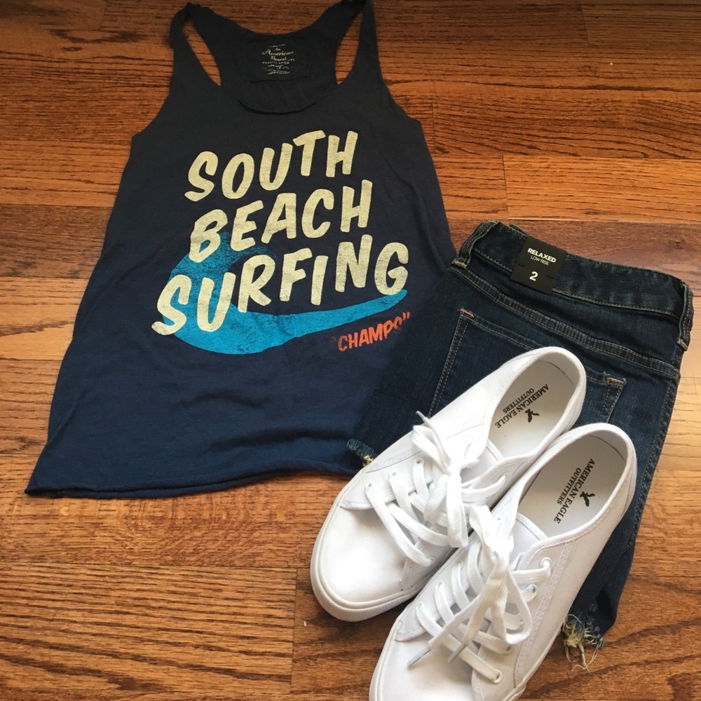 Graphic Racer Back Tank Top