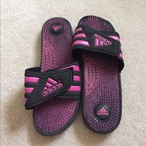 Adidas slides (pink and black)