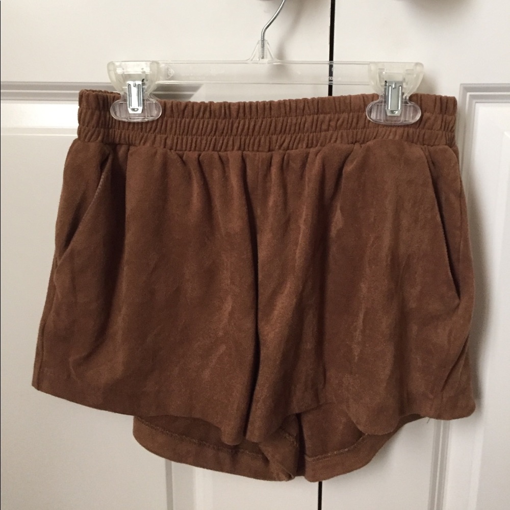 Brown suede shorts
