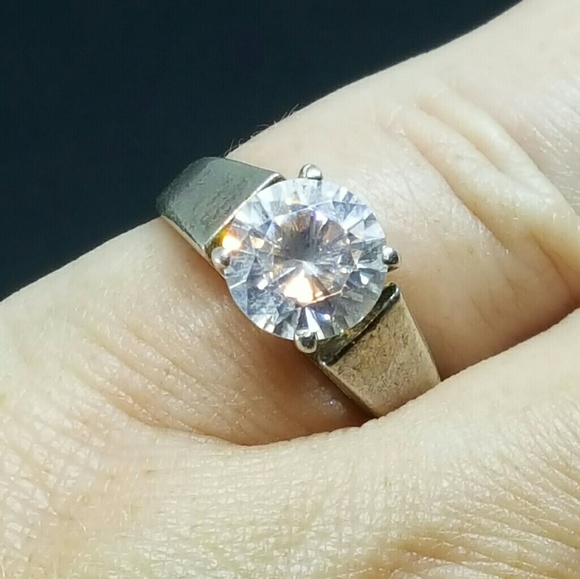 Vintage Sterling Silver QVC Diamonique Ring - Picture 3 of 3