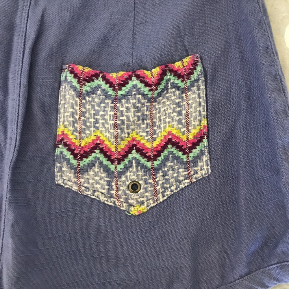 {Roxy} High Waisted Chambray Board Shorts - Picture 3 of 6