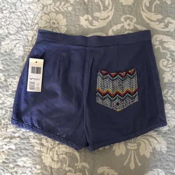 {Roxy} High Waisted Chambray Board Shorts - Picture 2 of 6