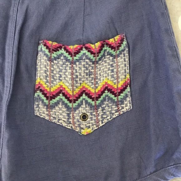 {Roxy} High Waisted Chambray Board Shorts - Picture 3 of 6