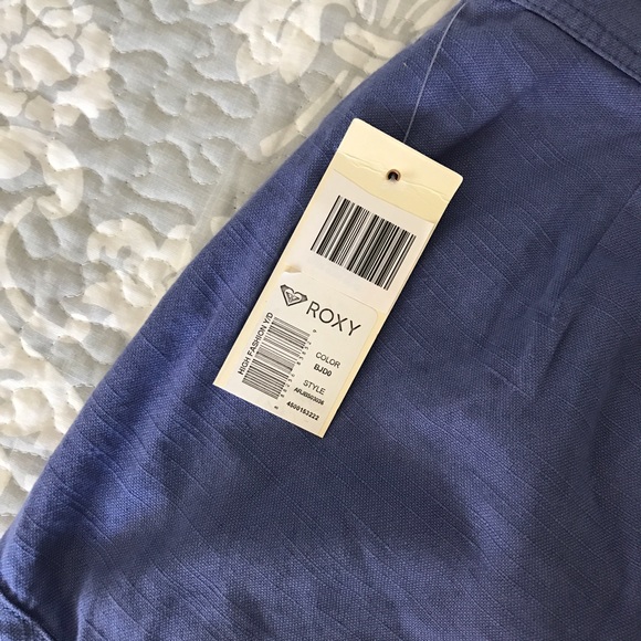 {Roxy} High Waisted Chambray Board Shorts - Picture 4 of 6