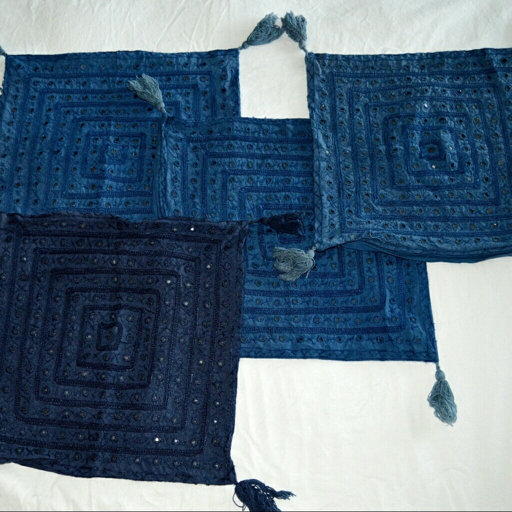 Blue Set of 4❣ Hindu  Handmade covers🌼