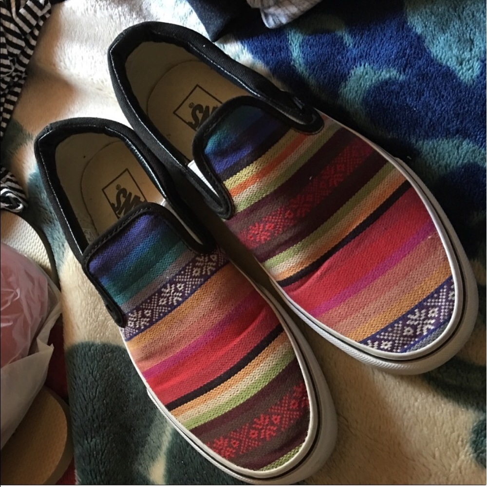 Multicolored / serape vans .