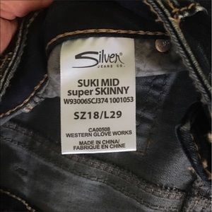 Silver suki NWOT Skinny Jeans