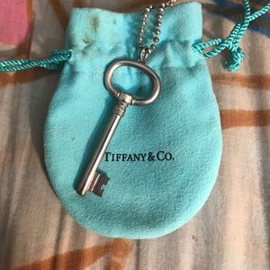 Sterling silver Tiffany & Co key with necklace