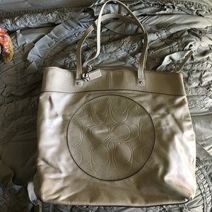 Authentic Coach neutral handbag