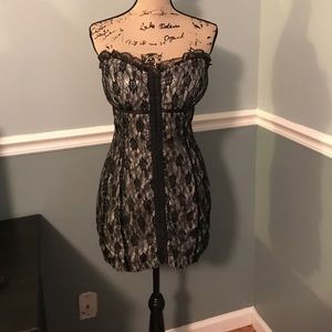 Lace corset style mini dress