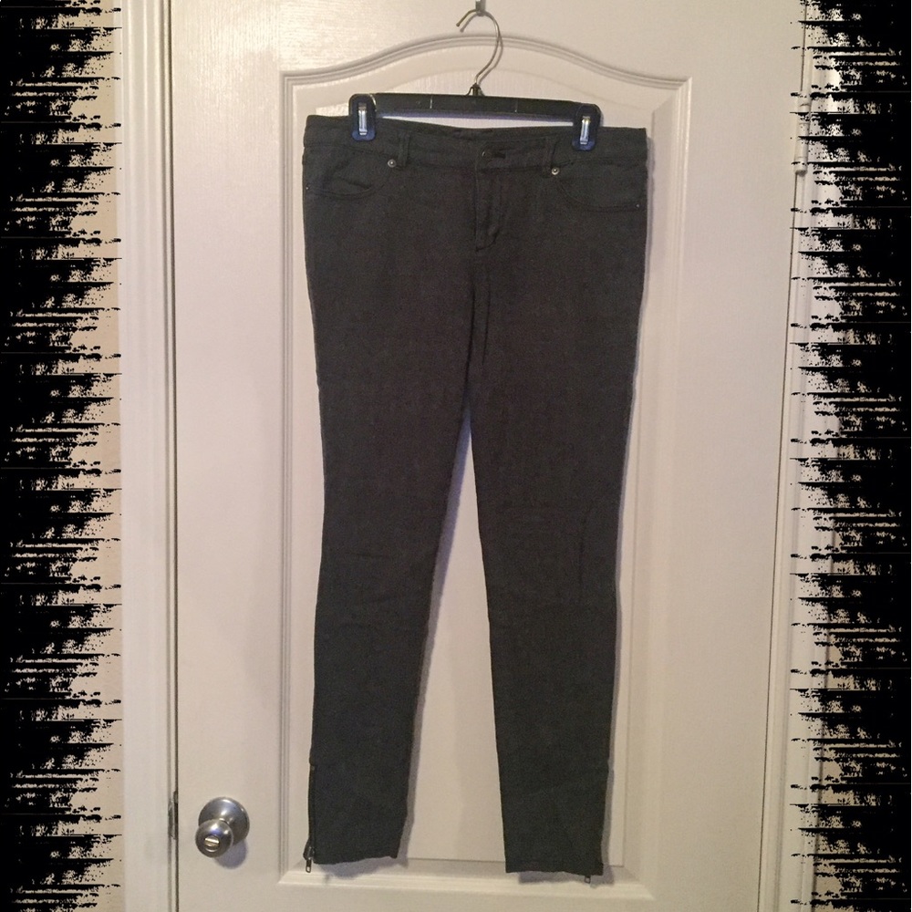Grey Skinny Pants w/ Leg Zippers