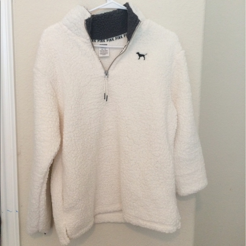 PINK Victoria's Secret Sherpa Quarter Zip Jacket