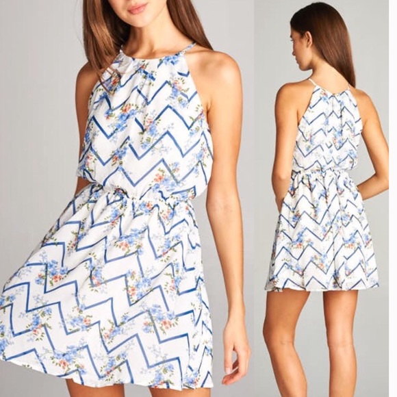 FINAL MARKDOWN 🌺 Floral Chevron Print Dress 🌺 - Picture 4 of 6