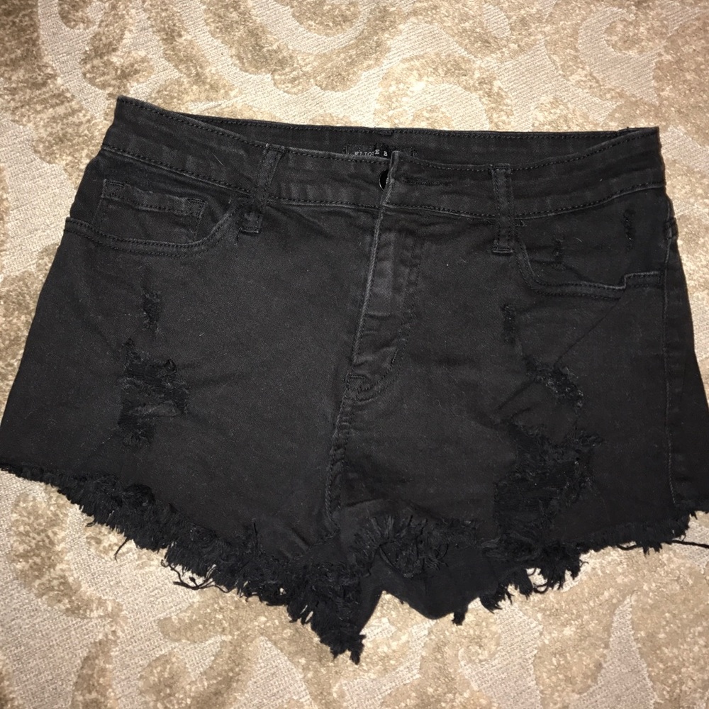 Black Denim Shorts