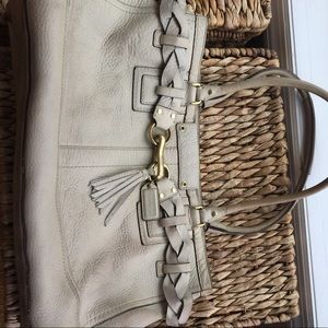 Large off white coach leather bag