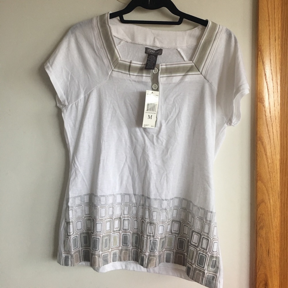 Thin White T with cool neckline