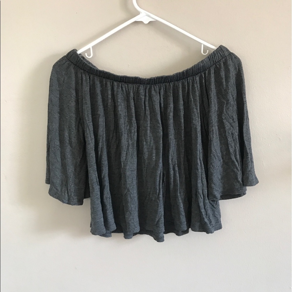 Grey Off The Shoulder Blouse