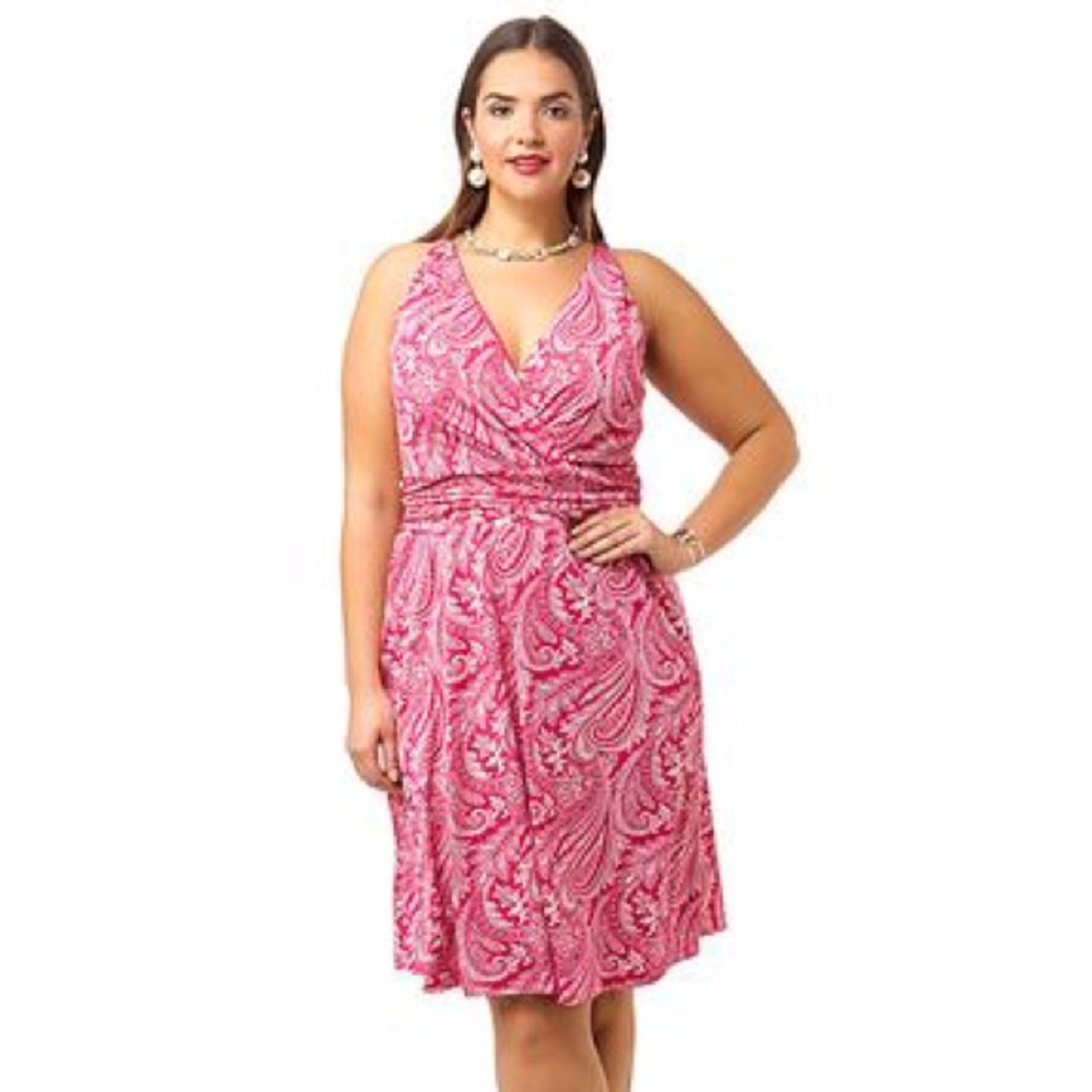 Pink and White Igigi Halter Dress