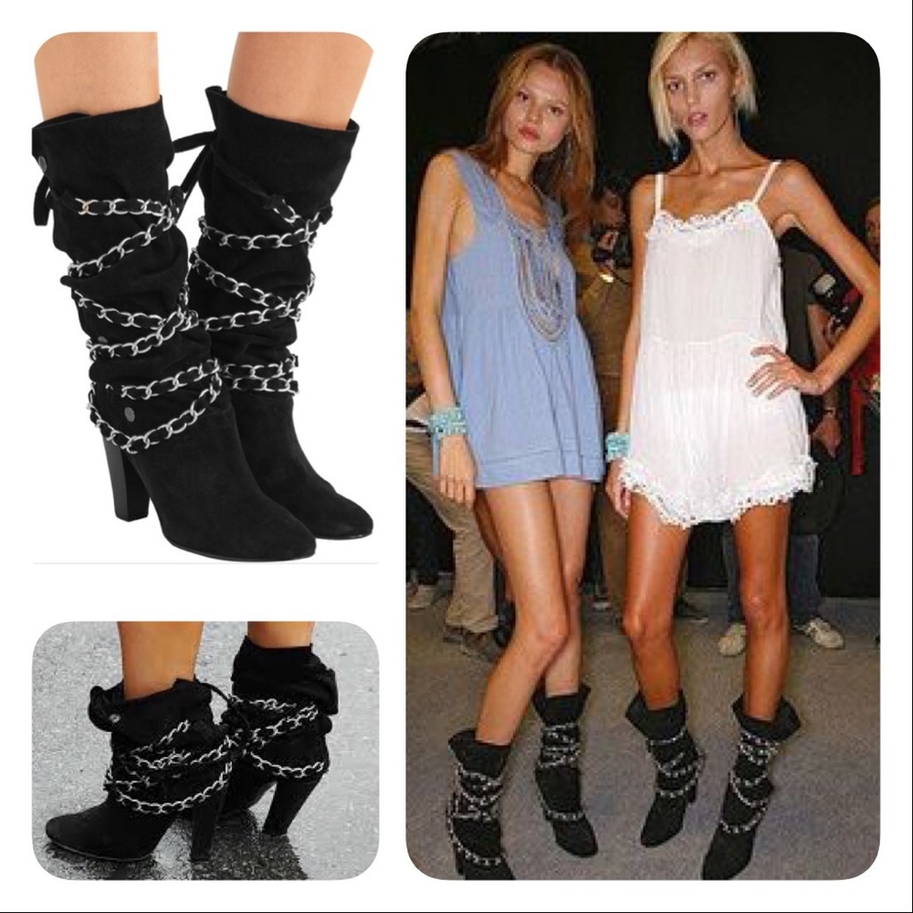 ISABEL MARANT SOONO CHAIN WRAP SLOUCHY SUEDE BOOTS