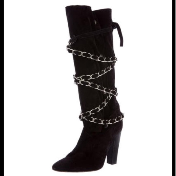 ISABEL MARANT SOONO CHAIN WRAP SLOUCHY SUEDE BOOTS - Picture 3 of 8