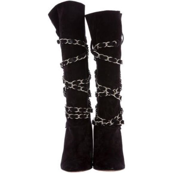 ISABEL MARANT SOONO CHAIN WRAP SLOUCHY SUEDE BOOTS - Picture 4 of 8