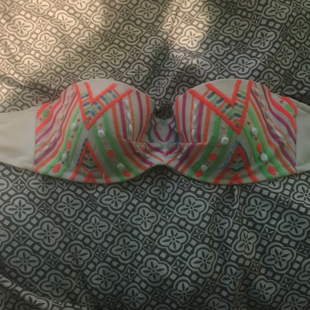 strapless swim top