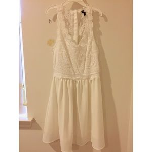 Lace top skater dress