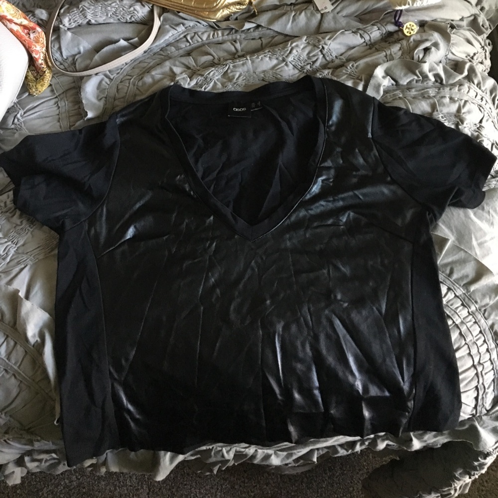 Asos Black V neck crop top