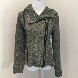 Zip up sweater grey marl with collar L