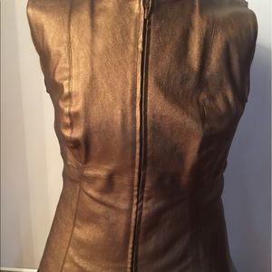 Gold Leather Vest