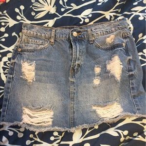 High waisted denim skirt!