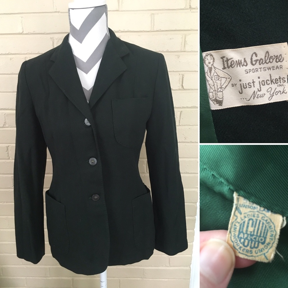 Vintage Items Galore Riding Jacket Handstitched Ladies Garment Union Blazer