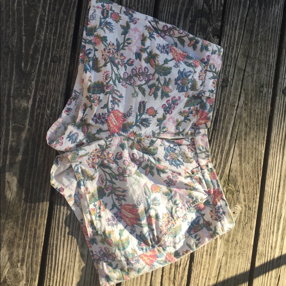 Madewell printed floral linen shorts